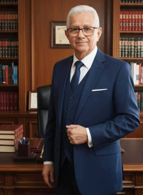 moura silva em pé junto aos livros